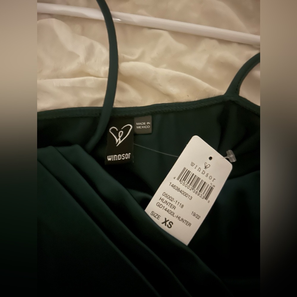 satin green prom dress - Picture 5 of 5